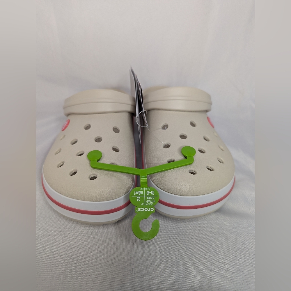 NWT Crocs Stucco / Melon Unisex Crocband Clog Sandals Size M7 / W9 - Picture 2 of 10